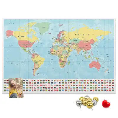 Tablica korkowa ozdobna Geografia mapa świata