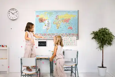 Tablica korkowa ozdobna Geografia mapa świata