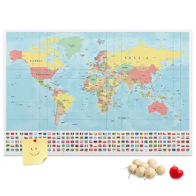 Tablica korkowa ozdobna Geografia mapa świata