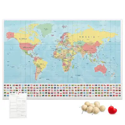 Tablica korkowa ozdobna Geografia mapa świata
