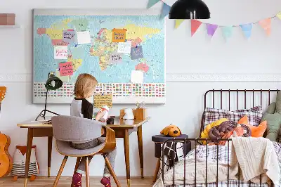 Tablica korkowa ozdobna Geografia mapa świata