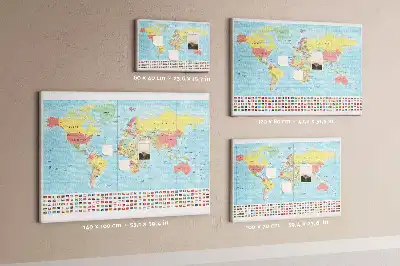 Tablica korkowa ozdobna Geografia mapa świata