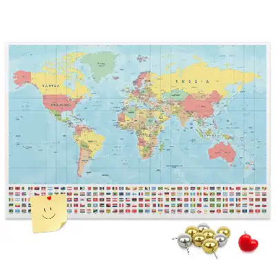 Tablica korkowa ozdobna Geografia mapa świata