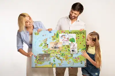 Tablica korkowa Mapa świata z flagami