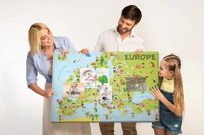 Tablica korkowa Mapa świata z flagami