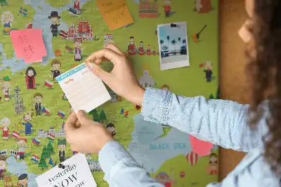 Tablica korkowa Mapa świata z flagami