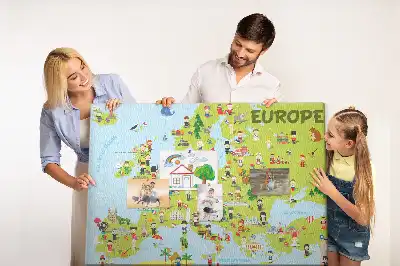 Tablica korkowa Mapa świata z flagami