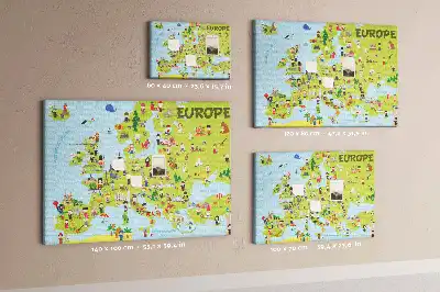 Tablica korkowa Mapa świata z flagami
