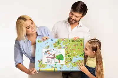 Tablica korkowa Mapa świata z flagami