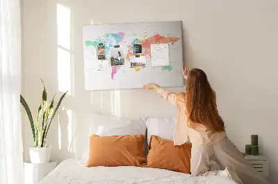 Tablica korkowa Akwarelowa mapa świata