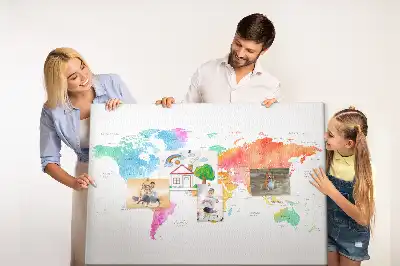 Tablica korkowa Akwarelowa mapa świata