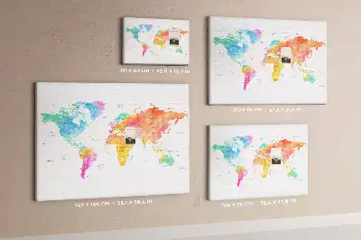 Tablica korkowa Akwarelowa mapa świata