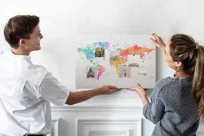 Tablica korkowa Akwarelowa mapa świata
