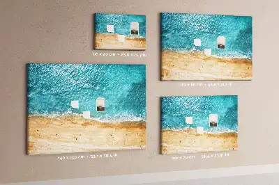 Tablica korkowa dla dzieci z motywem morza, plaży i ludzi