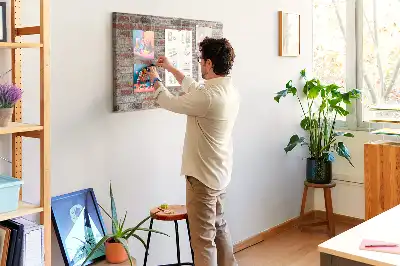 Tablica korkowa z nadrukiem ceglanego muru