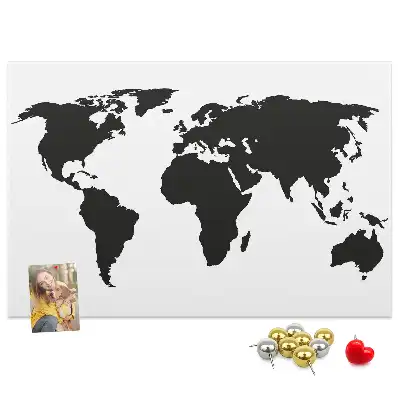 Tablica korkowa dla dzieci Czarna mapa świata