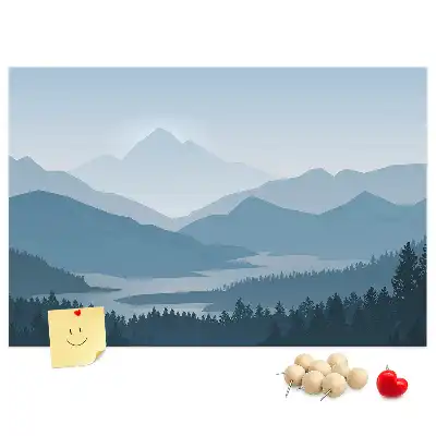 Tablica korkowa dla dzieci Górski krajobraz