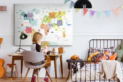 Tablica korkowa Mapa świata zwierząt