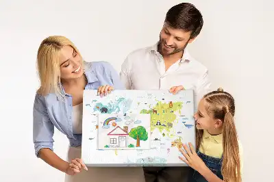 Tablica korkowa Mapa świata zwierząt