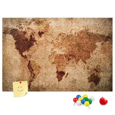 Tablica korkowa Stara mapa świata