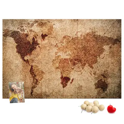 Tablica korkowa Stara mapa świata