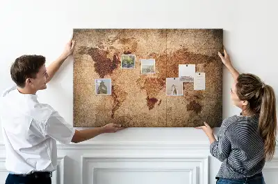 Tablica korkowa Stara mapa świata