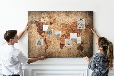 Tablica korkowa Stara mapa świata