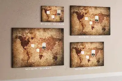 Tablica korkowa Stara mapa świata