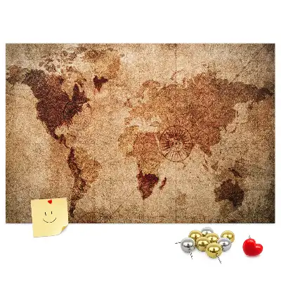Tablica korkowa Stara mapa świata