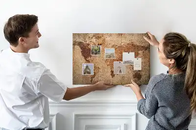 Tablica korkowa Stara mapa świata