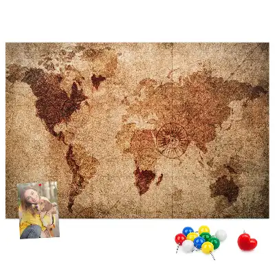 Tablica korkowa Stara mapa świata