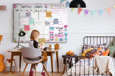 Ozdobna tablica korkowa organizer trzydziestodniowy