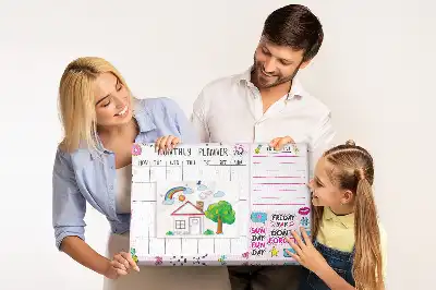 Ozdobna tablica korkowa organizer trzydziestodniowy