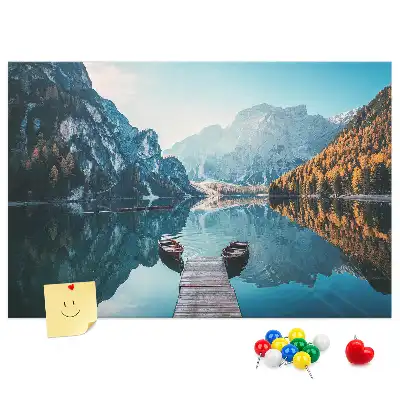 Tablica korkowa dla dzieci Łódki na jeziorze