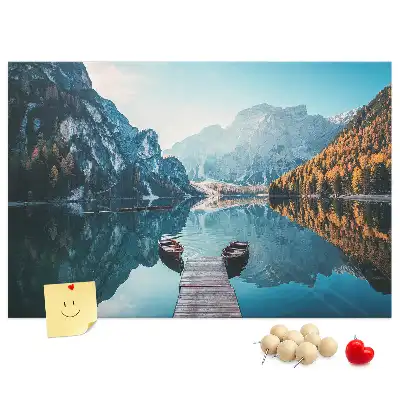 Tablica korkowa dla dzieci Łódki na jeziorze