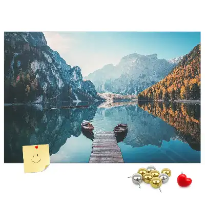 Tablica korkowa dla dzieci Łódki na jeziorze
