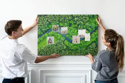 Tablica korkowa dla dzieci Rzeka w lesie