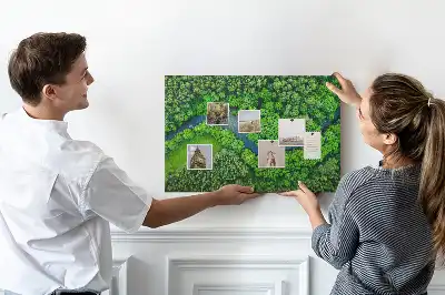 Tablica korkowa dla dzieci Rzeka w lesie