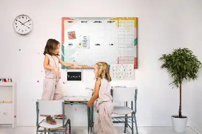 Tablica korkowa dla dzieci Prosty planer tygodnia