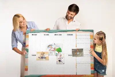 Korkowa tablica planera tygodniowego w stylu retro