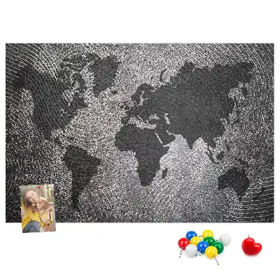 Tablica korkowa Mapa świata beton
