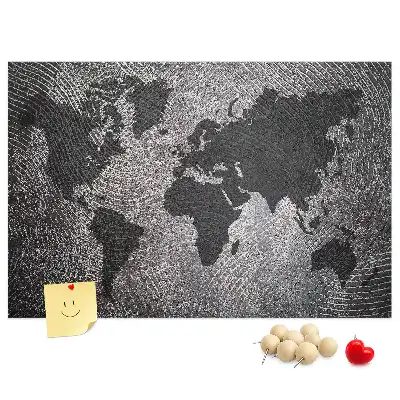 Tablica korkowa Mapa świata beton