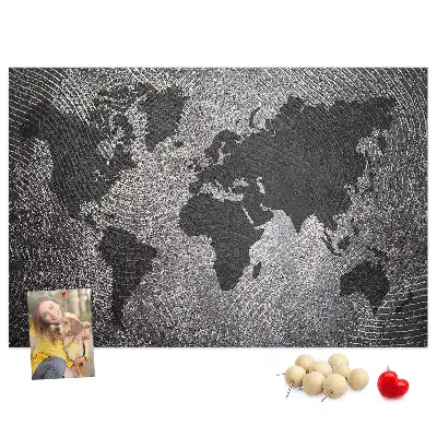 Tablica korkowa Mapa świata beton