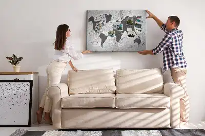 Tablica korkowa ozdobna Mapa świata beton