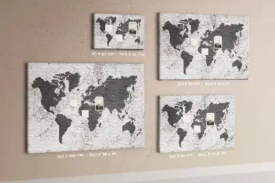 Tablica korkowa ozdobna Mapa świata beton