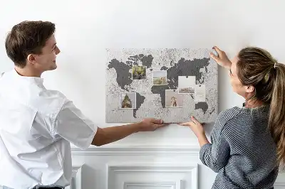 Tablica korkowa ozdobna Mapa świata beton
