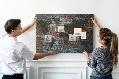 Korkowa mapa świata w kolorze rdzy
