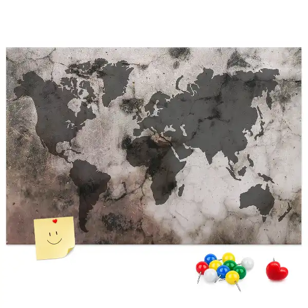Tablica korkowa dla dzieci Mapa świata beton