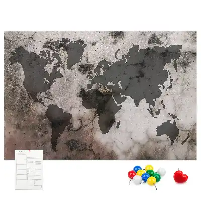 Tablica korkowa dla dzieci Mapa świata beton