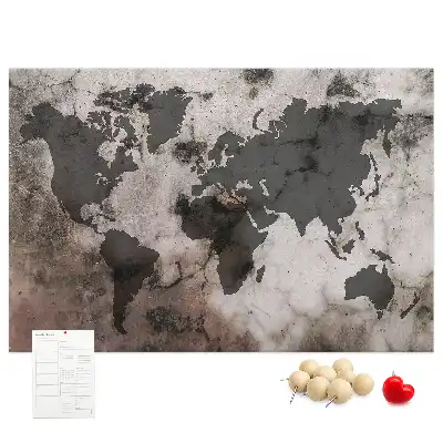 Tablica korkowa dla dzieci Mapa świata beton
